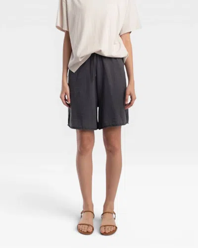 Micaela Greg Long Shorts In Charcoal In Black