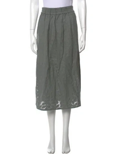 Pre-owned Micaela Greg Patterned Midi Length Skirt In Grey
