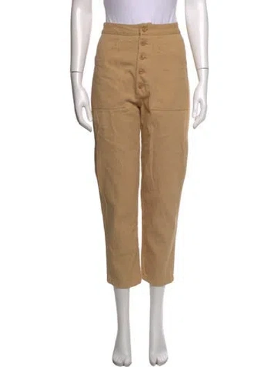 Pre-owned Micaela Greg Straight Leg Pants In Neutrals