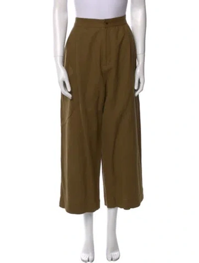 Pre-owned Micaela Greg Wide Leg Pants In Green