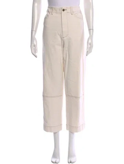 Pre-owned Micaela Greg Wide Leg Pants In Neutral