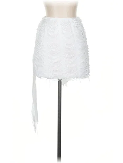 Pre-owned Micas Formal Skirt In White