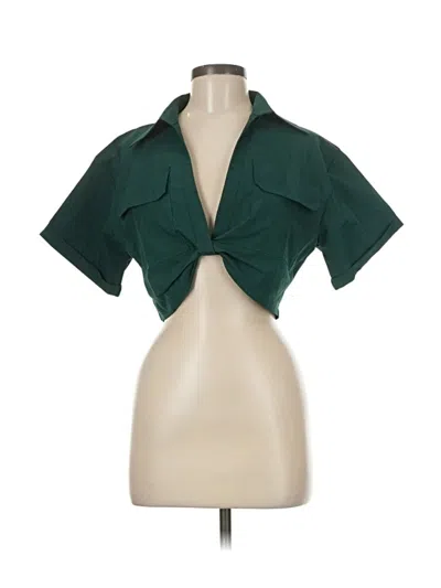 Pre-owned Micas Short Sleeve Blouse In Green