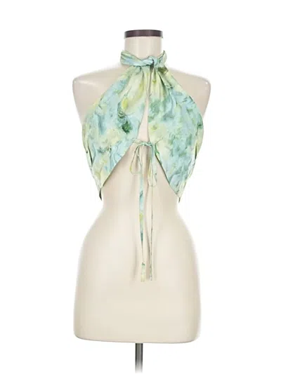Pre-owned Micas Tank Top Green Halter Neckline Tops