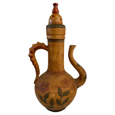 Pre-owned Mice Di Rugiano Domenico E C. S.n.c. Italy Terracotta Teapot 1940s In Brown