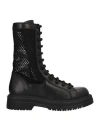 Mich E Simon Mich Simon Woman Ankle Boots Black Size 8 Leather, Textile Fibers