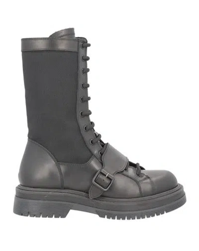 Mich E Simon Mich Simon Woman Ankle Boots Black Size 8 Soft Leather, Textile Fibers