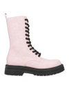 Mich E Simon Woman Ankle Boots Pink Size 11 Soft Leather In Pink