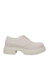 Mich E Simon Woman Lace-up Shoes Off White Size 6 Soft Leather In Off White