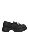 Mich E Simon Woman Loafers Black Size 11 Soft Leather In Black