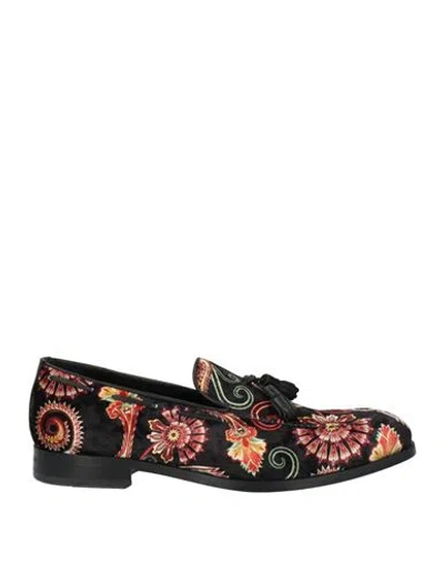 Mich Simon Man Loafers Black Size 10 Leather, Textile Fibers