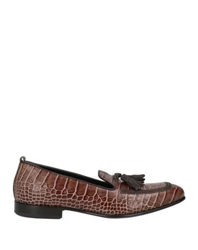 Mich Simon Man Loafers Brown Size 9 Leather
