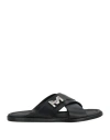 Mich Simon Man Sandals Black Size 9 Calfskin In Black