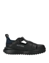 Mich Simon Man Sandals Black Size 9 Calfskin, Textile Fibers