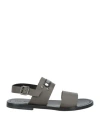 Mich Simon Man Sandals Charcoal Size 9 Calfskin In Gray