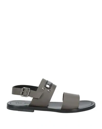 Mich Simon Man Sandals Charcoal Size 9 Calfskin In Gray