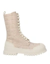 Mich Simon Woman Ankle Boots Beige Size 8 Soft Leather In Beige