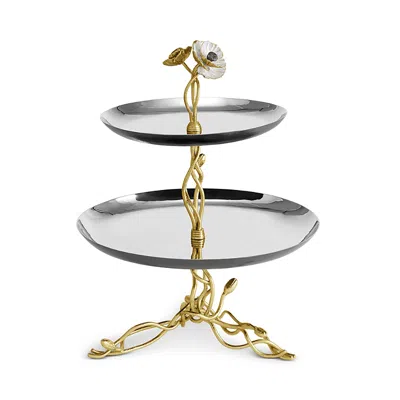 Michael Aram Anemone 2-tier Etagere In Silver
