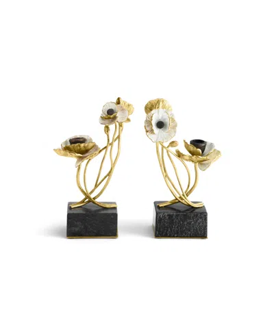 MICHAEL ARAM ANEMONE CANDLE HOLDERS, SET OF 2