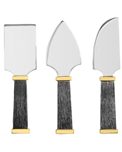 Michael Aram Anemone Cheese Knife Set In Black