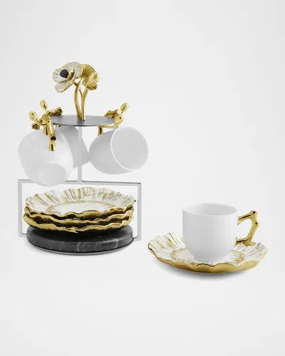 Michael Aram Anemone Demitasse Set & Stand