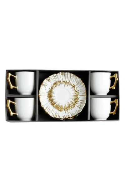 Michael Aram Anemone Demitasse Set In White