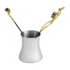 Michael Aram Anemone Large Coffee Pot With Spoon In Silver