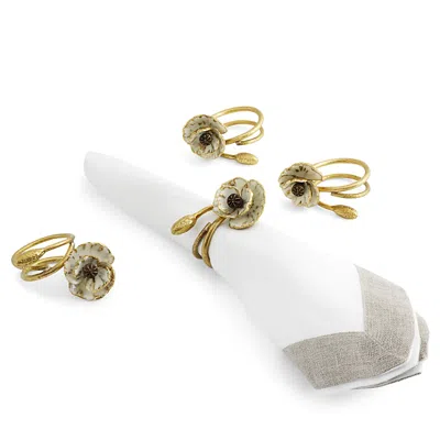 Michael Aram Anemone 4-piece Napkin Ring Set