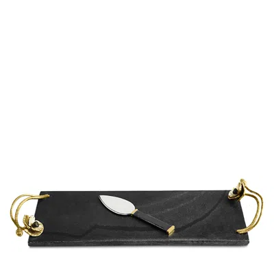 Michael Aram Anemone Small Cheeseboard With Spreader In Black