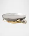 Michael Aram Anemone Small Footed Platter In Silver