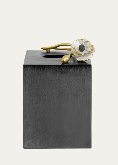 Michael Aram Anemone Tissue Box Holder In Black Nickel