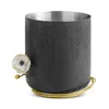 Michael Aram Anemone Wastebasket In Black Nickel