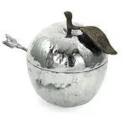 Michael Aram Apple Honey Pot Nickeplate In Metallic