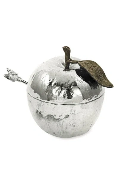 Michael Aram 'apple' Honey Pot With Spoon In Silver