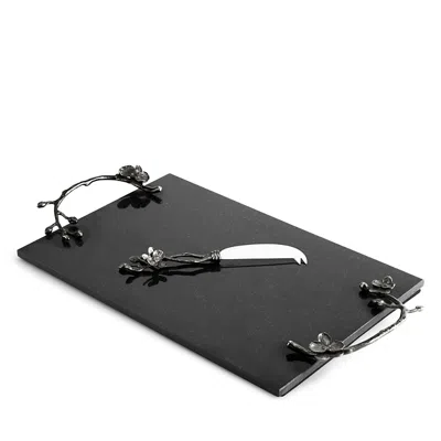 MICHAEL ARAM BLACK ORCHID CHEESE BOARD & KNIFE