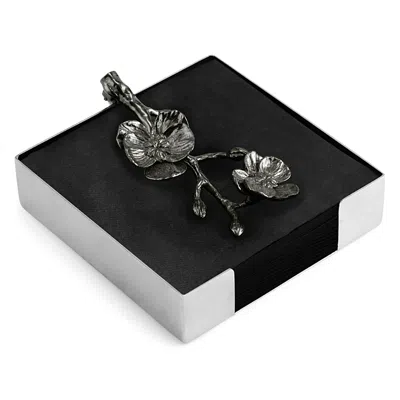 Michael Aram Black Orchid Cocktail Napkin Holder In Nickel Plate
