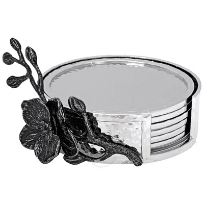 Michael Aram Black Orchid Drink Coaster Set Of 6 In Gray