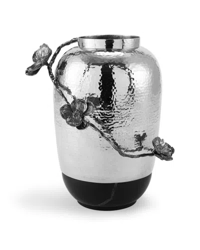 Michael Aram Black Orchid Large Marble Vase In Silver
