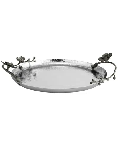 Michael Aram Black Orchid Round Dish In Silver