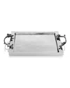 Michael Aram Black Orchid Handled Serving Tray In Silver