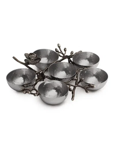 Michael Aram Black Orchid Six Compartment Plate In Gray