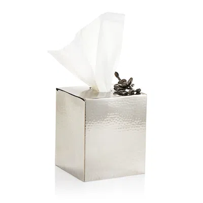 Michael Aram Black Orchid Tissue Box Holder In Silver