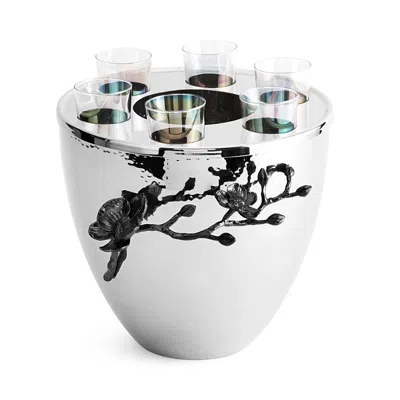 Michael Aram Black Orchid Vodka Service In Silver