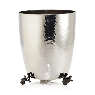 Michael Aram Black Orchid Waste Basket In Silver