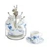 Michael Aram Orchid 9 Piece Demitasse Cups And Stand Set In White