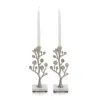 Michael Aram Botanical Leaf Candleholders, Set Of 2 In Nickel Plate