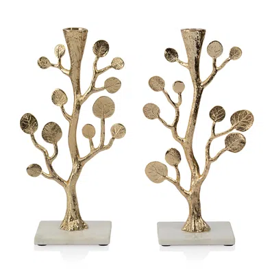 MICHAEL ARAM BOTANICAL LEAF GOLD CANDLEHOLDERS