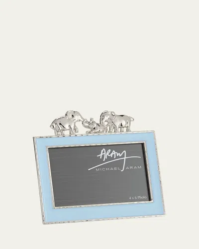 MICHAEL ARAM BOYS' ELEPHANT 4" X 6" PICTURE FRAME, BLUE
