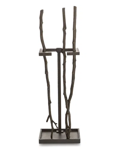 Michael Aram Branch Fireplace Tools In Brown