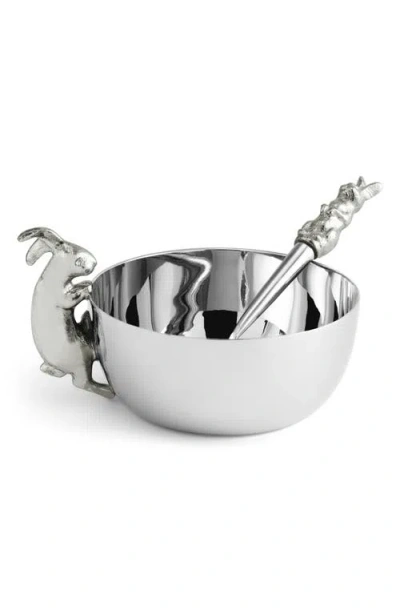 Michael Aram Bunny Cup & Spoon Set In Silver